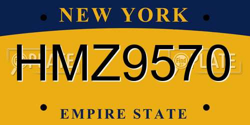 HMZ9570 New York License Plate