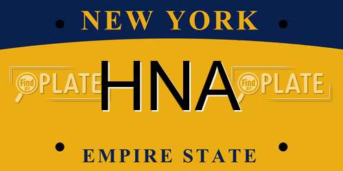 HNA New York License Plate