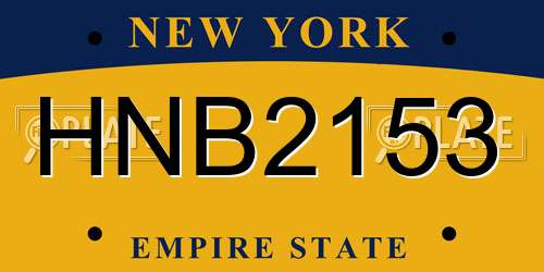 HNB2153 New York License Plate