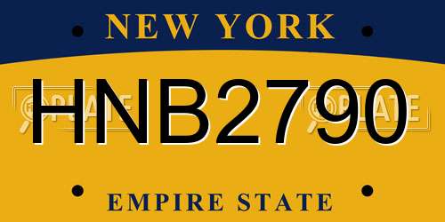 HNB2790 New York License Plate
