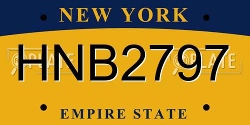 HNB2797 New York License Plate