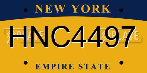 HNC4497 New York License Plate
