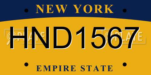 HND1567 New York License Plate