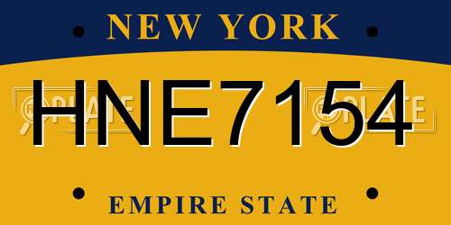 HNE7154 New York License Plate