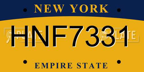 HNF7331 New York License Plate