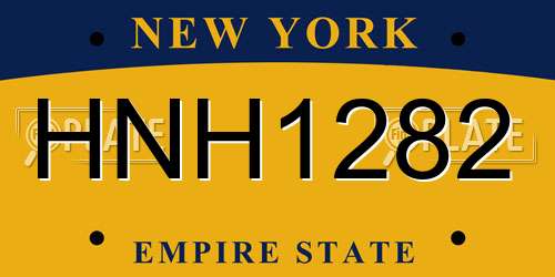 HNH1282 New York License Plate