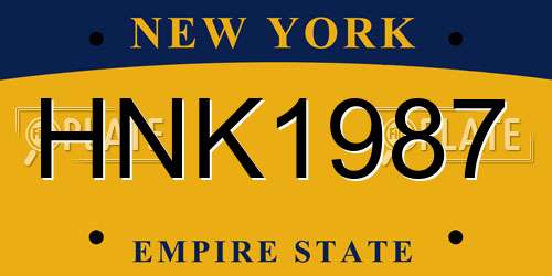 HNK1987 New York License Plate