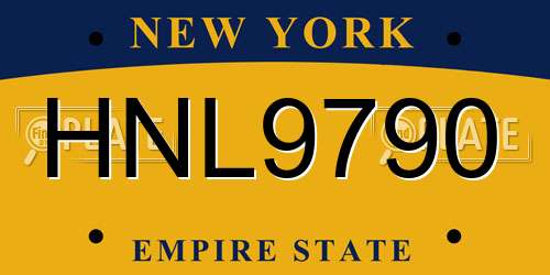 HNL9790 New York License Plate