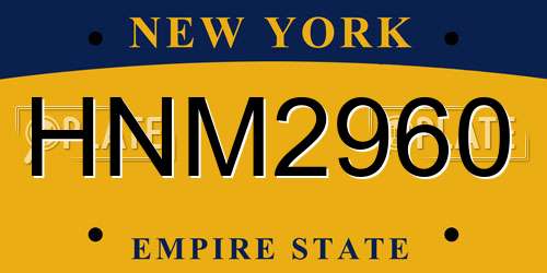 HNM2960 New York License Plate