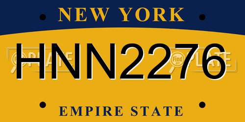 HNN2276 New York License Plate