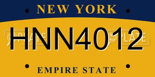 HNN4012 New York License Plate