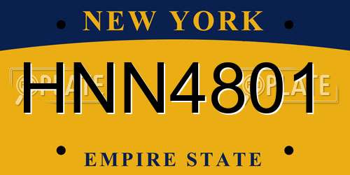HNN4801 New York License Plate