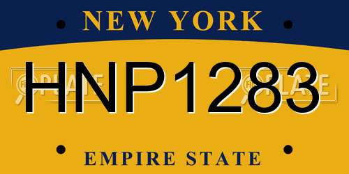 HNP1283 New York License Plate