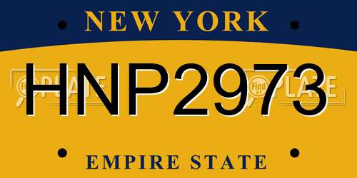 HNP2973 New York License Plate