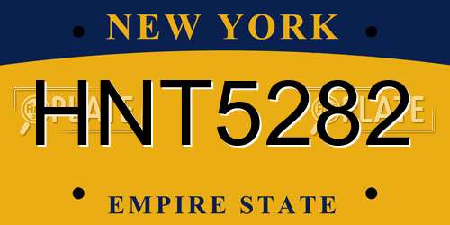 HNT5282 New York License Plate