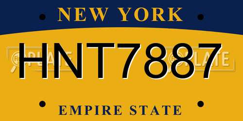 HNT7887 New York License Plate