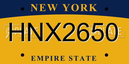 HNX2650 New York License Plate