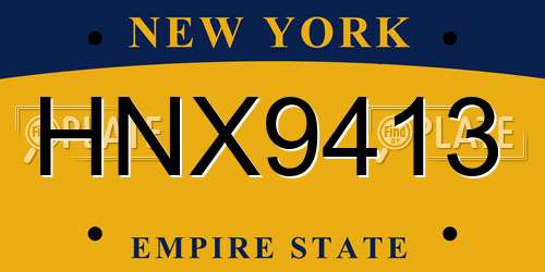 HNX9413 New York License Plate
