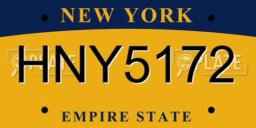 HNY5172 New York License Plate
