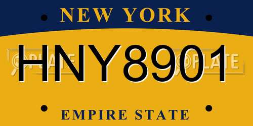 HNY8901 New York License Plate