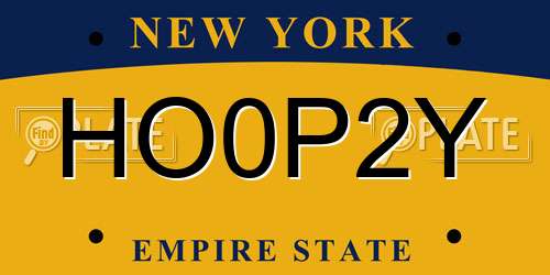HO0P2Y New York License Plate
