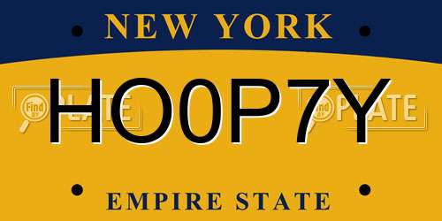 HO0P7Y New York License Plate