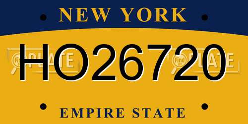 HO26720 New York License Plate
