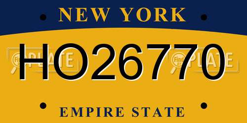 HO26770 New York License Plate