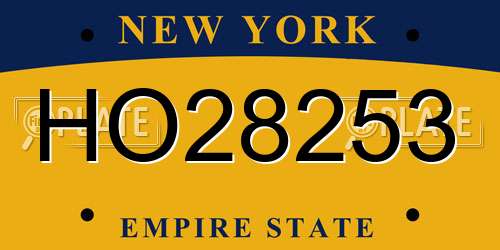HO28253 New York License Plate