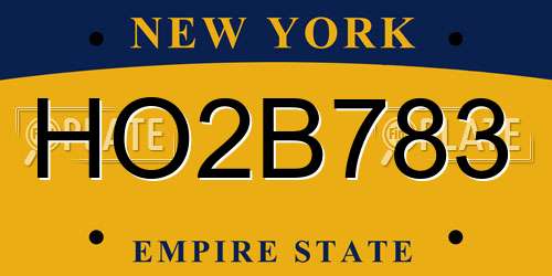 HO2B783 New York License Plate