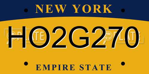 HO2G270 New York License Plate