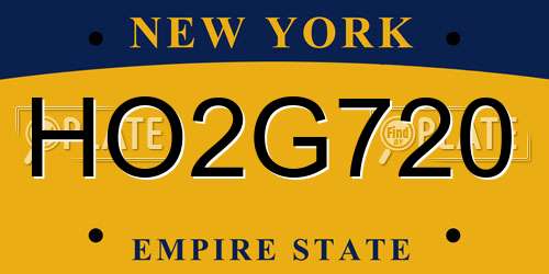 HO2G720 New York License Plate