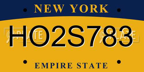 HO2S783 New York License Plate