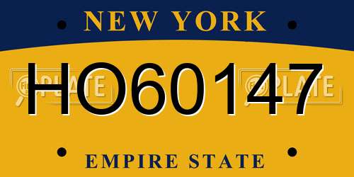 HO60147 New York License Plate