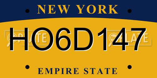 HO6D147 New York License Plate