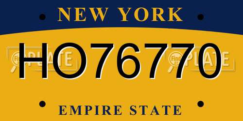 HO76770 New York License Plate