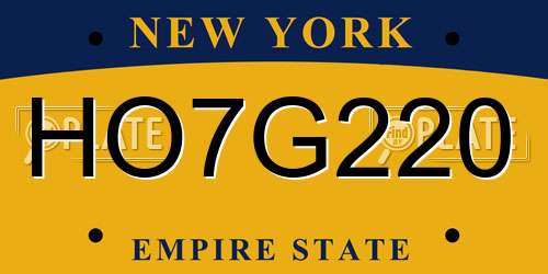HO7G220 New York License Plate