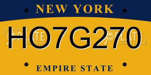 HO7G270 New York License Plate