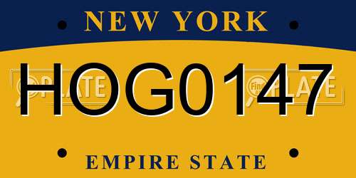 HOG0147 New York License Plate