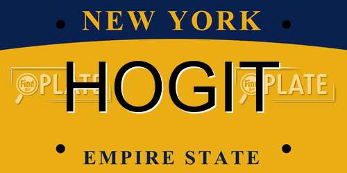 HOGIT New York License Plate