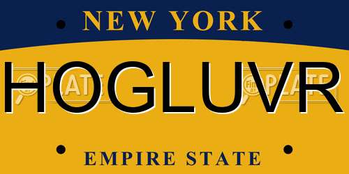 HOGLUVR New York License Plate
