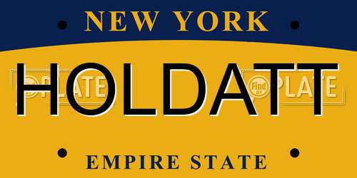 HOLDATT New York License Plate