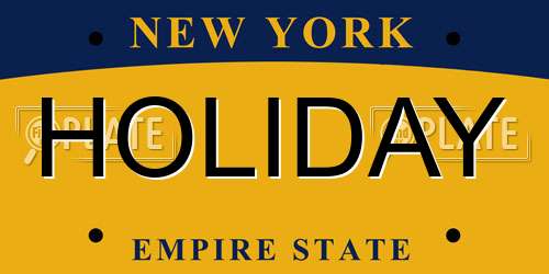 HOLIDAY New York License Plate