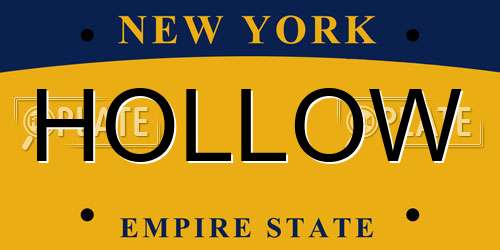 HOLLOW New York License Plate