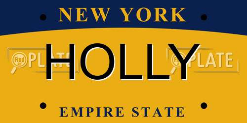 HOLLY New York License Plate