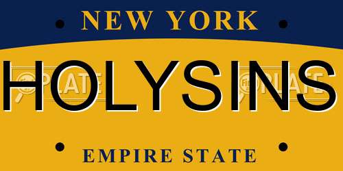 HOLYSINS New York License Plate