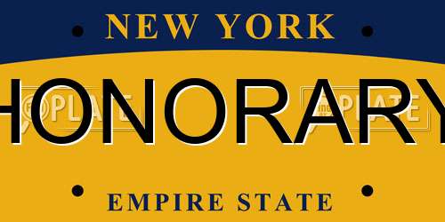 HONORARY New York License Plate