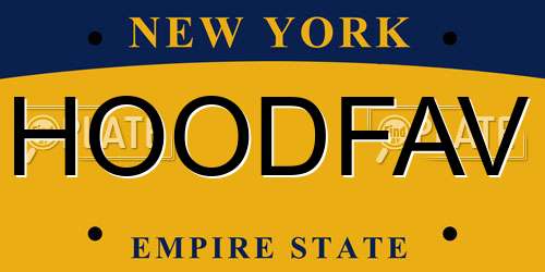 HOODFAV New York License Plate