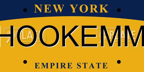 HOOKEMM New York License Plate