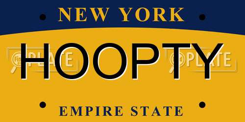 HOOPTY New York License Plate